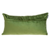 Tufted Diamonds Olive Velvet Lumbar Accent Pillow