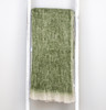 Supreme Soft Green and White Herringbone Handloomed Throw Blanket