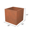 Mod Earthy Rust Color Square Metal Planter Box