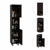Black Sleek and Tall Pantry Cabinet