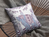 16 Blue Purple Ornate Elephant Zippered Suede Throw Pillow