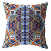 18" Orange Blue Boho Zippered Suede Throw Pillow