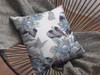 18 Gray White Butterfly Zippered Suede Throw Pillow