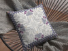 18" Gray Floral Frame Zippered Suede Throw Pillow