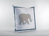 16 Gold White Elephant Zippered Suede Throw Pillow