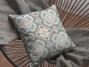 16 Blue Orange Mandala Zippered Suede Throw Pillow