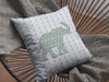 18" Blue Elephant Zip Suede Throw Pillow