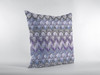 16 Purple Gray Hatch Zippered Suede Throw Pillow