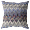 18 Blue Gray Hatch Zippered Suede Throw Pillow