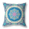 18 Blue Turquoise Jewel Indoor Outdoor Zippered Throw Pillow