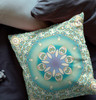 16 Turquoise Olive Jewel Indoor Outdoor Zippered Throw Pillow