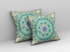 18 Turquoise Olive Jewel Indoor Outdoor Zippered Throw Pillow