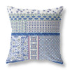 16 Blue Lavender White Patch Indoor Outdoor Zippered Throw Pillow