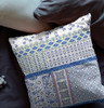 16 Blue Lavender White Patch Indoor Outdoor Zippered Throw Pillow
