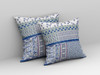 20 Blue Lavender White Patch Indoor Outdoor Zippered Throw Pillow
