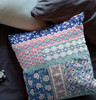 16 Blue Pink Patch Indoor Outdoor Zippered Throw Pillow