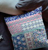 20 Blue Pink Patch Indoor Outdoor Zippered Throw Pillow