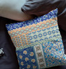 20 Navy Orange Patch Indoor Outdoor Zippered Throw Pillow