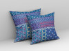 26 Navy Plum Patch Indoor Outdoor Zippered Throw Pillow