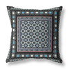 16 Black Blue Block Indoor Outdoor Zippered Throw Pillow