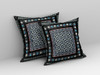 18 Black Blue Block Indoor Outdoor Zippered Throw Pillow