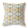 20 Tan Blue Patterned Indoor Outdoor Zippered Throw Pillow