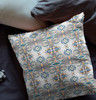 18 White Brown Patterned Indoor Outdoor Zippered Throw Pillow