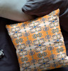 16 Orange Blue Patterned Indoor Outdoor Zippered Throw Pillow