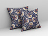 16" Blue White Floral Indoor Outdoor Zip Throw Pillow