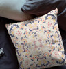 20" Navy White Filigree Indoor Outdoor Zip Throw Pillow