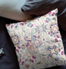 26" Gray Purple Peacock Indoor Outdoor Zip Throw Pillow