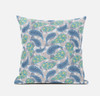 18 Green Indigo Boho Paisley Suede Throw Pillow