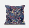 18 Indigo Red Tropical Suede Throw Pillow