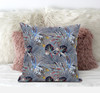 16 Indigo Gray Tropical Suede Throw Pillow