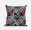 16 Coral Blue Tropical Suede Throw Pillow