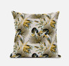 16 Yellow Black Tropical Suede Throw Pillow