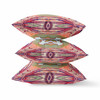 20 Magenta Green Geo Tribal Indoor Outdoor Throw Pillow