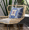 16 Blue Cream Geo Tribal Indoor Outdoor Throw Pillow