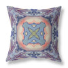 18 Indigo Peach Geo Tribal Indoor Outdoor Throw Pillow