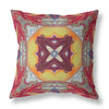 28 Red Yellow Geo Tribal Indoor Outdoor Throw Pillow