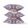 18 Pale Orange Blue Geo Tribal Suede Throw Pillow