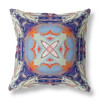 20 Indigo Orange Geo Tribal Suede Throw Pillow