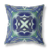 16 Evening Blue Green Geo Tribal Suede Throw Pillow