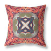 16 Peach Sage Geo Tribal Suede Throw Pillow