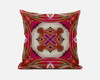 18 Fuchsia Red Geo Tribal Suede Throw Pillow