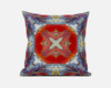 16 Blue Orange Geo Tribal Suede Throw Pillow