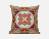 16 Peach Green Geo Tribal Suede Throw Pillow