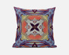 16 Purple Orange Geo Tribal Suede Throw Pillow