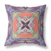 20 Purple Orange Geo Tribal Suede Throw Pillow