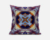 18 Indigo Yellow Geo Tribal Suede Throw Pillow